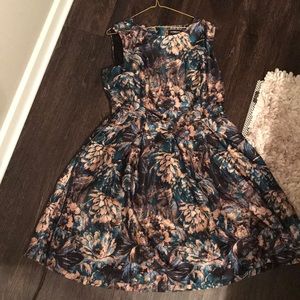 Printed skater cocktail dress